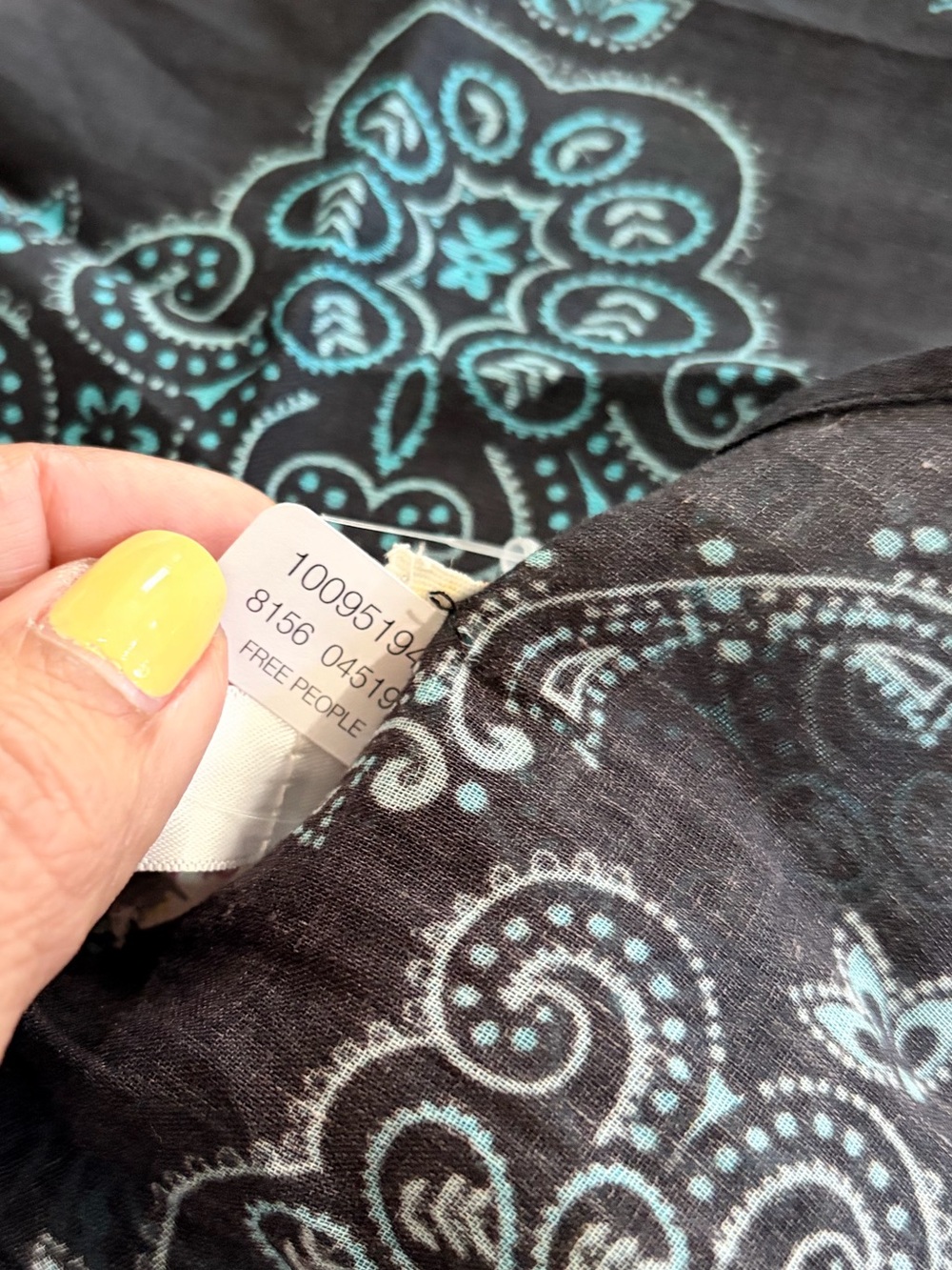 Free People Bridgette Bandana Hair Scarf Navy/Turquois - Picture 5 of 6